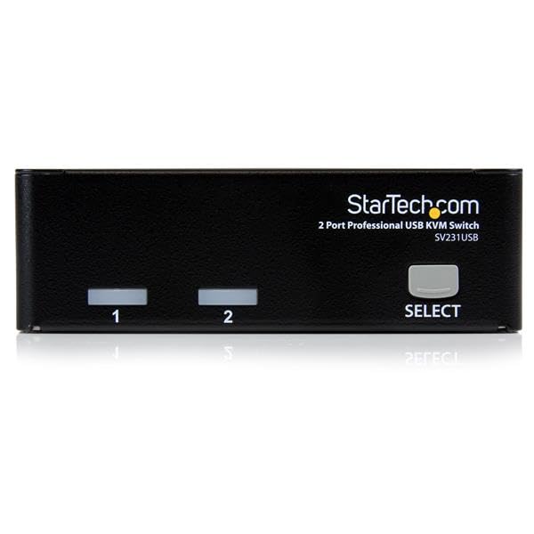 StarTech 2-Port USB KVM Switch Kit with Cables (SV231USBGB) - Dual Monitor Control for Home & Office Computers | Seamless Keyboard, Video, Mouse Switching Between 2 PCs