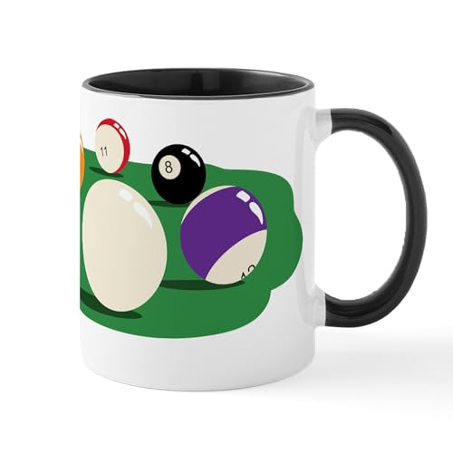 White/Black Inside - Billiard Balls Pool Game Mugs