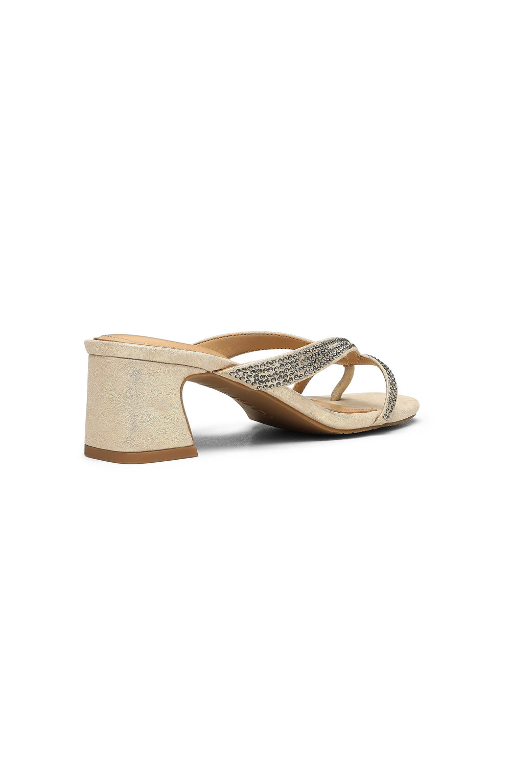 Glynn Block Heel Sandals for Women - Comfortable Light Gold Summer Dress Shoes | Perfect for Weddings, Parties & Office Wear