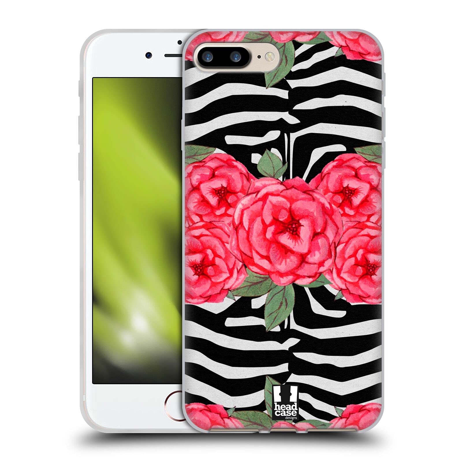 Head Case Designs Botanic Zebra Vintage Floral Animal Print Soft Gel Case for Apple iPhone 7 Plus/8 Plus - Perfect for Everyday Use and Stylish Protection
