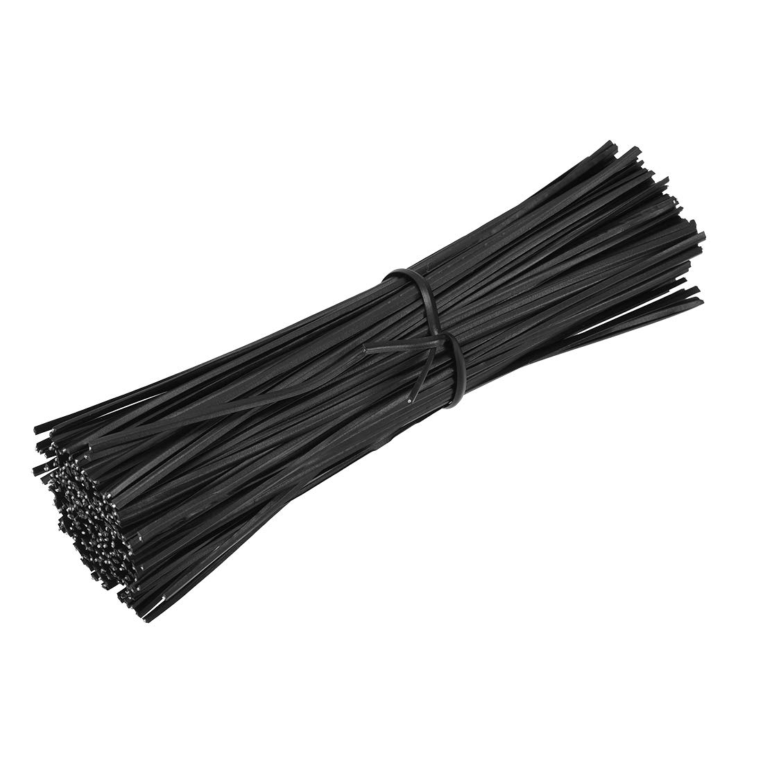 uxcell 1000pcs Black Metallic Twist Ties 100mm x 1.8mm - Plastic Cable Cord Organizers for Home Office, Garden, and DIY Projects