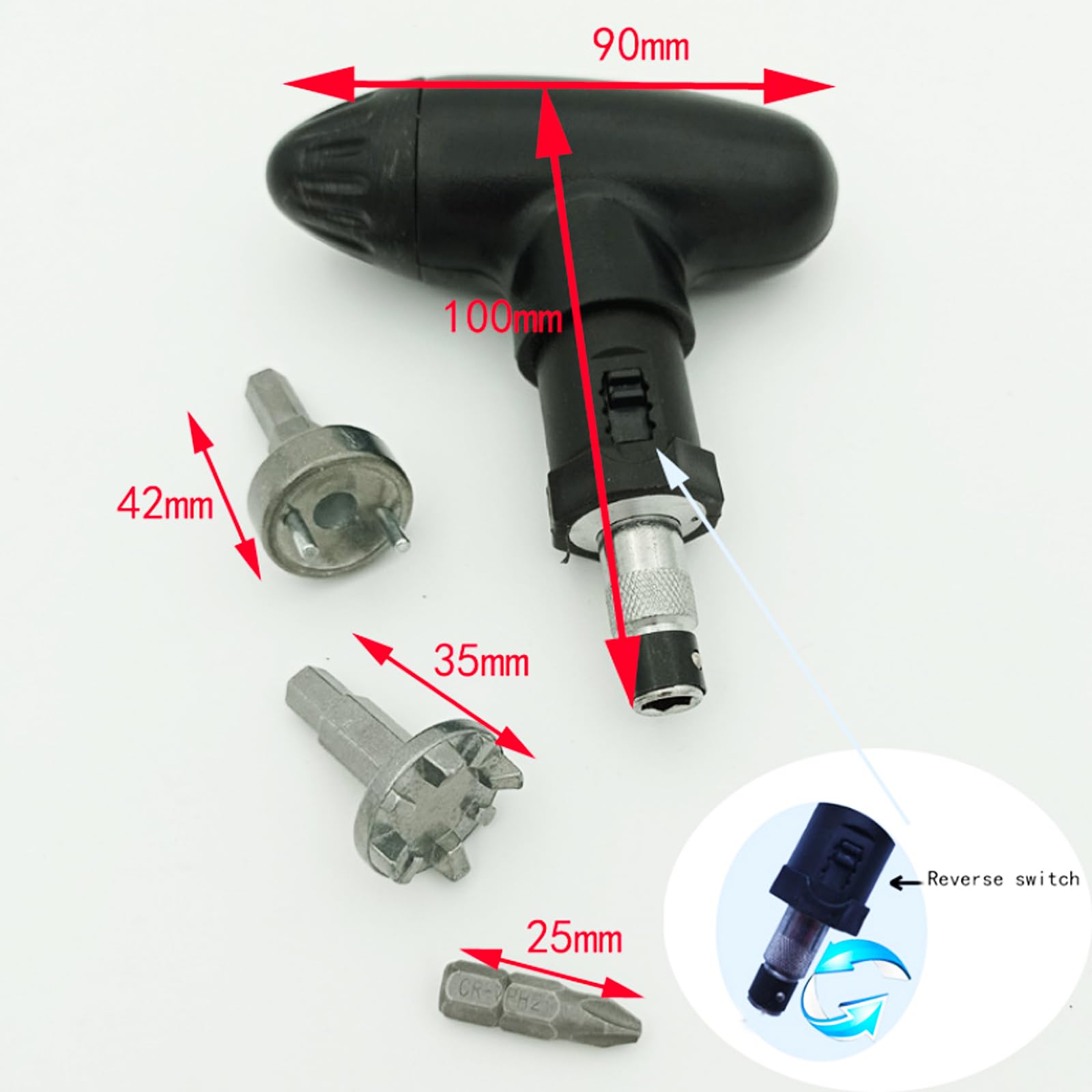 FINGER TEN Golf Spike Wrench Tool Set - Stainless Steel Cleat Remover & Adjuster with Plastic Handle - Durable Golf Shoe Accessories for Easy Spike Replacement (1 Pack, Black) - Perfect for Golf Course Maintenance & Equipment Repair