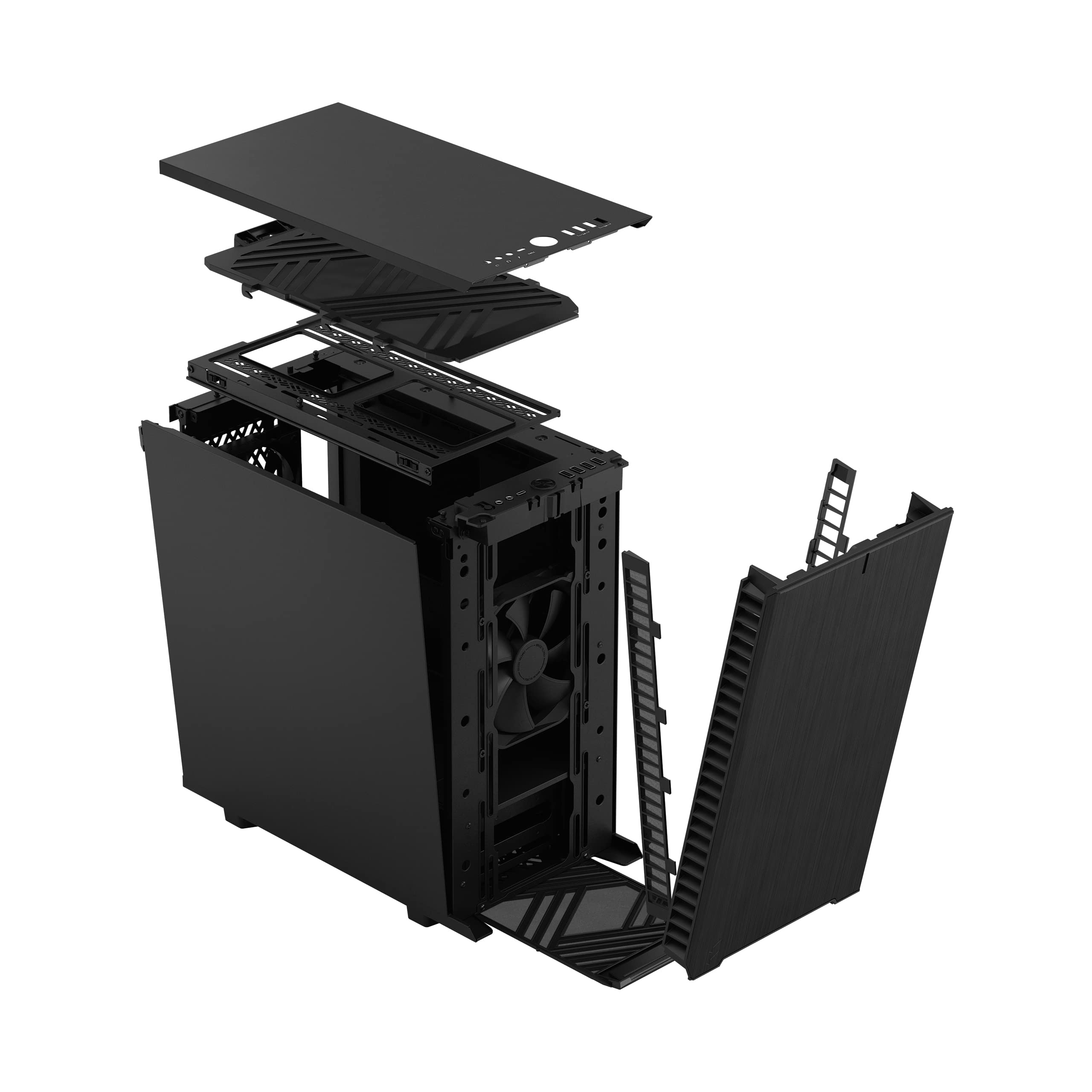 Fractal Design Define 7 Mini Black Micro ATX PC Case - Brushed Aluminum/Steel, Silent Mini Tower Computer Chassis for Home/Office/Gaming Workstation