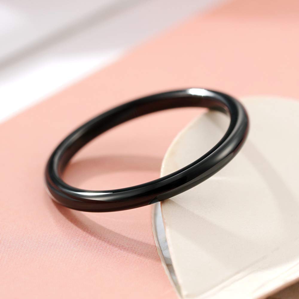 1mm 2mm 4mm 6mm 8mm Tungsten Wedding Rings for Women & Men - Silver/Black Domed Polished Engagement Bands - THREE KEYS JEWELRY - Perfect for Anniversaries, Proposals & Everyday Wear