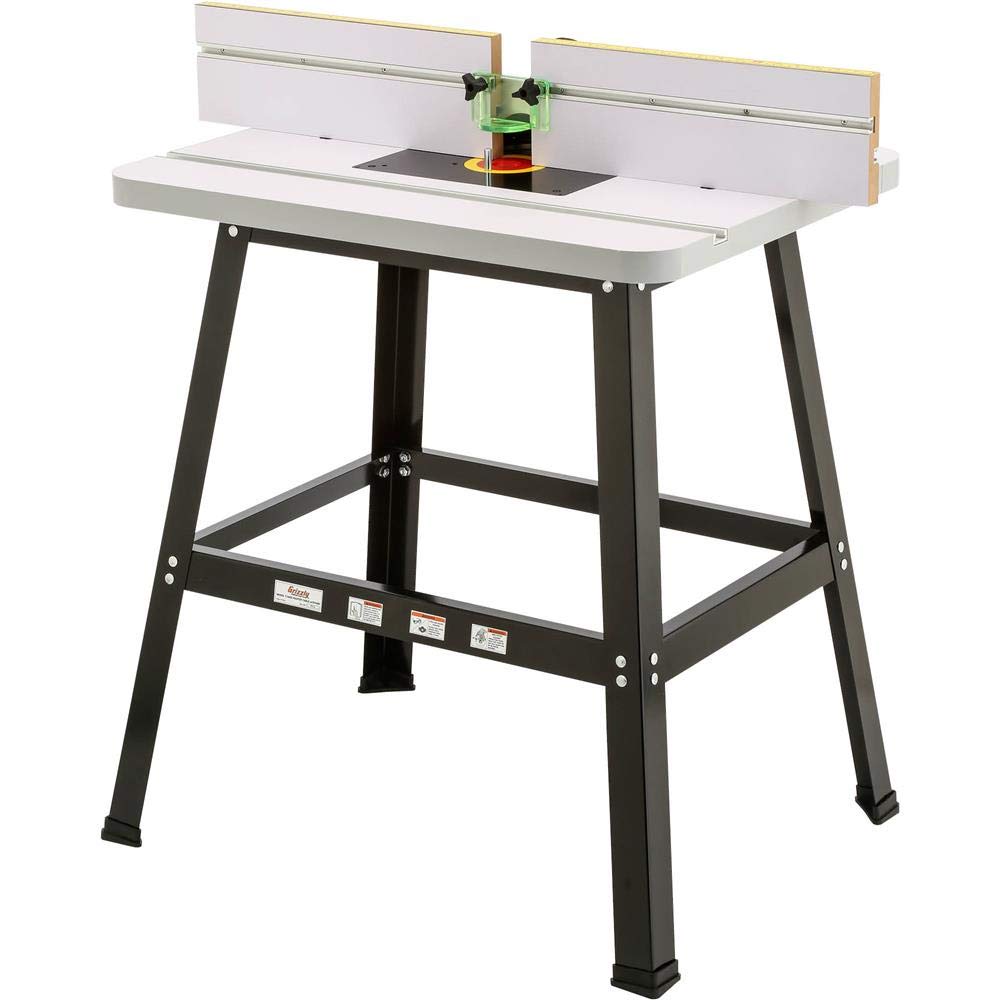 Grizzly Industrial T10432 Heavy-Duty Router Table with Stand - Professional Woodworking Workbench for DIY Projects & Home Workshops