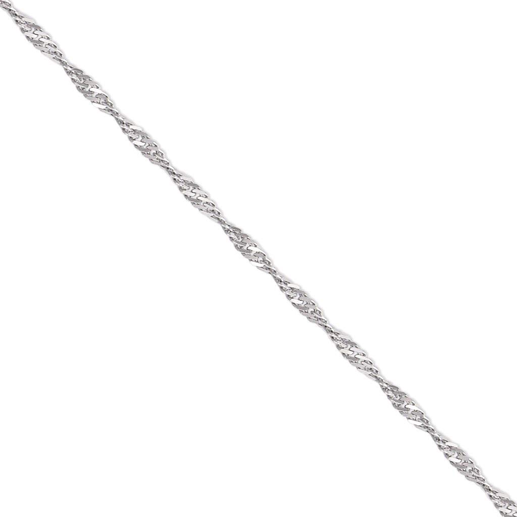 14K White Gold Singapore Chain Necklace - Italian Crafted Strong & Shiny Link Jewelry for Women & Men - 16-24 Inches Length, 0.7-1.4mm Width - Perfect Gift for Anniversary, Wedding & Special Occasions