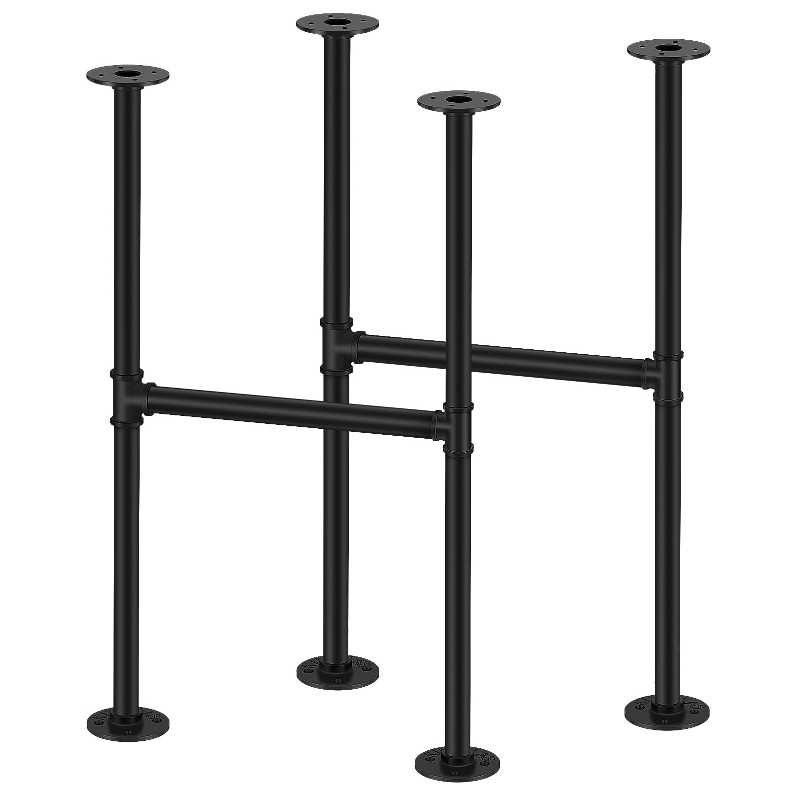 Licperron 2 Pack 30 Inch Industrial Metal Table Legs - Heavy Duty Black Pipe Legs for Coffee Table, Desk & DIY Furniture - Perfect for Home Office, Cafe & Industrial Style Decor