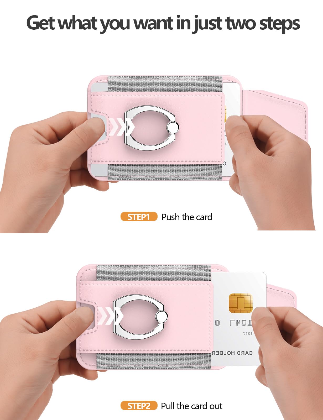 Magnetic Wallet for iPhone 16/15/14/13/12 Series - 6 Card Holder with Grip & RFID Blocking - Leather Magsafe Wallet with Privacy Flap (Pink) - Perfect for Daily Use, Travel & Secure Contactless Payments