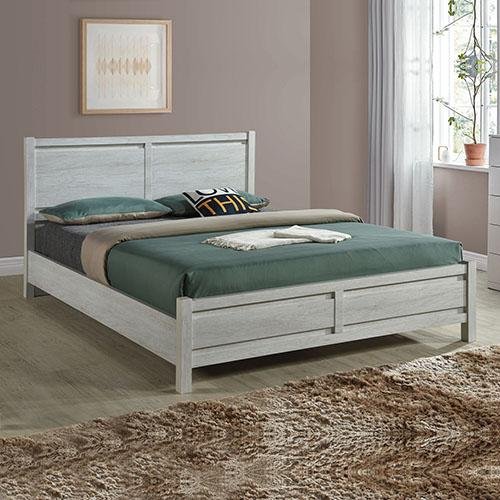 White Ash Cielo Wooden Queen Bed Frame - Solid Wood Bed Frame for Master Bedroom, Guest Room & Modern Home Decor