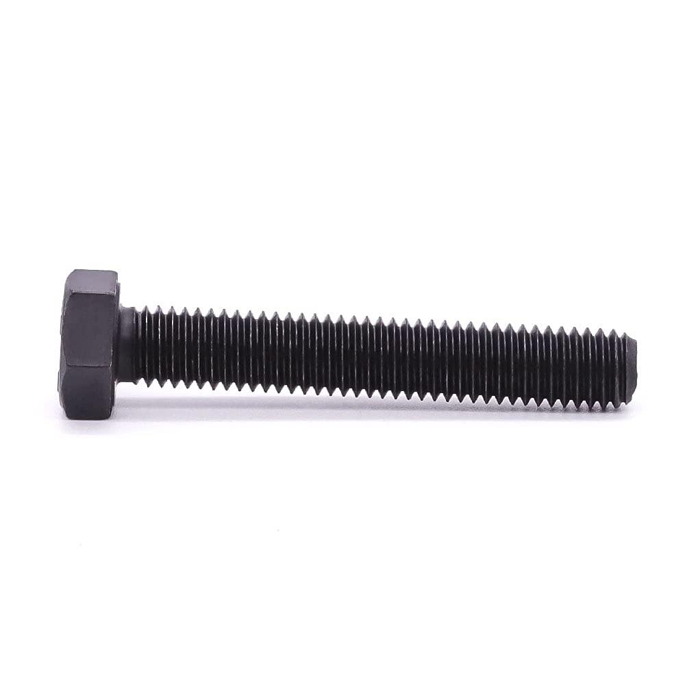 High Strength M12-1.75 x 60mm Hex Bolts - 12.9 Grade Alloy Steel with Black Oxide Finish - Full Thread Coarse UNC Hex Head Bolts (8-Piece Set) - Ideal for Automotive, Machinery & Heavy-Duty Construction Applications