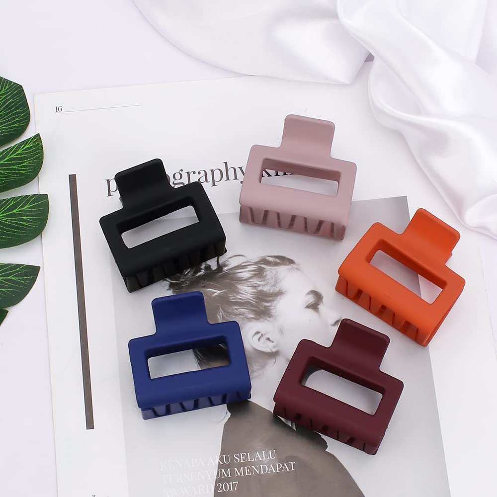 Glossy Finish Anti-Slip Plastic Hair Claw Clips for Women - Strong Grip Hair Clamps for Thick, Thin & Curly Hair (4-Piece Set) - Perfect for Work, Gym & Everyday Styling