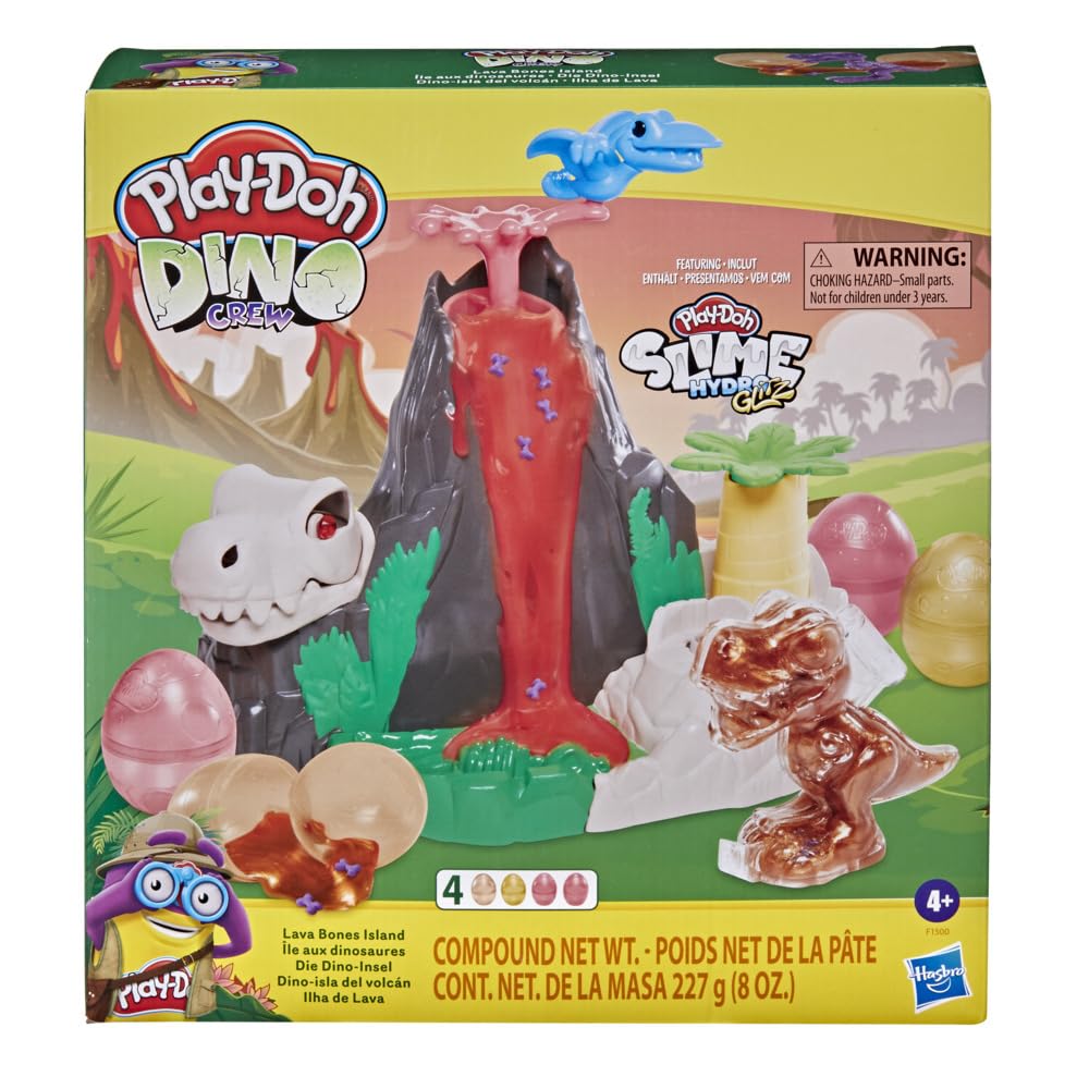 Play-Doh Dino Island Playset - Hasbro Collectible Dinosaur Toys for Kids, Creative Modeling Clay Kit with 10 Colors - Fun STEM Learning & Pretend Play for Ages 3+ (Birthday Gifts, Classroom Activities)
