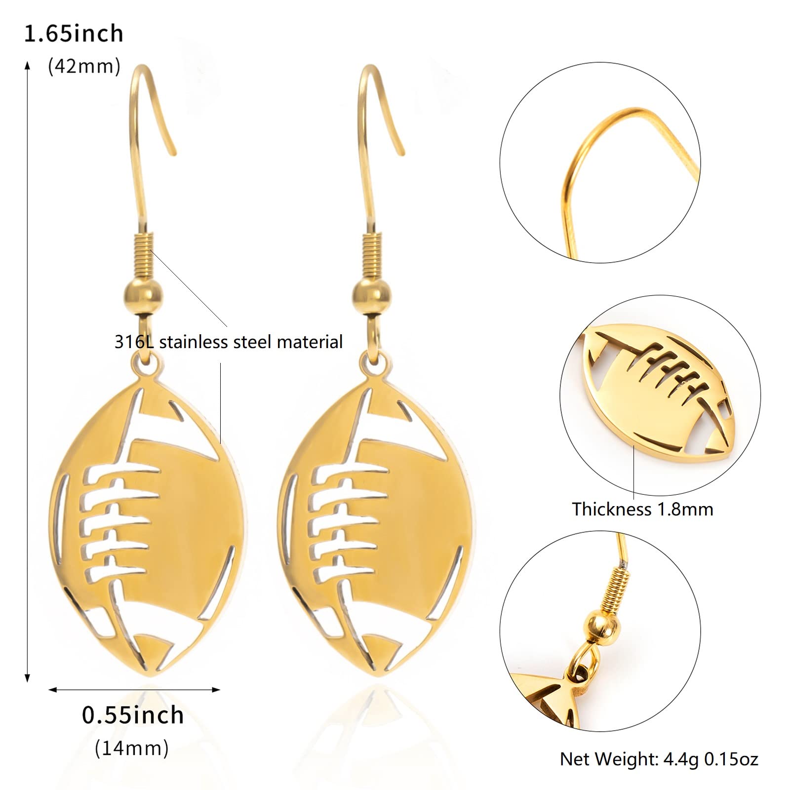 Hypoallergenic Basketball Earrings for Women - Dangle Sport Jewelry Gift for Female Athletes & Basketball Fans | Perfect for Game Day, Workout & Casual Wear
