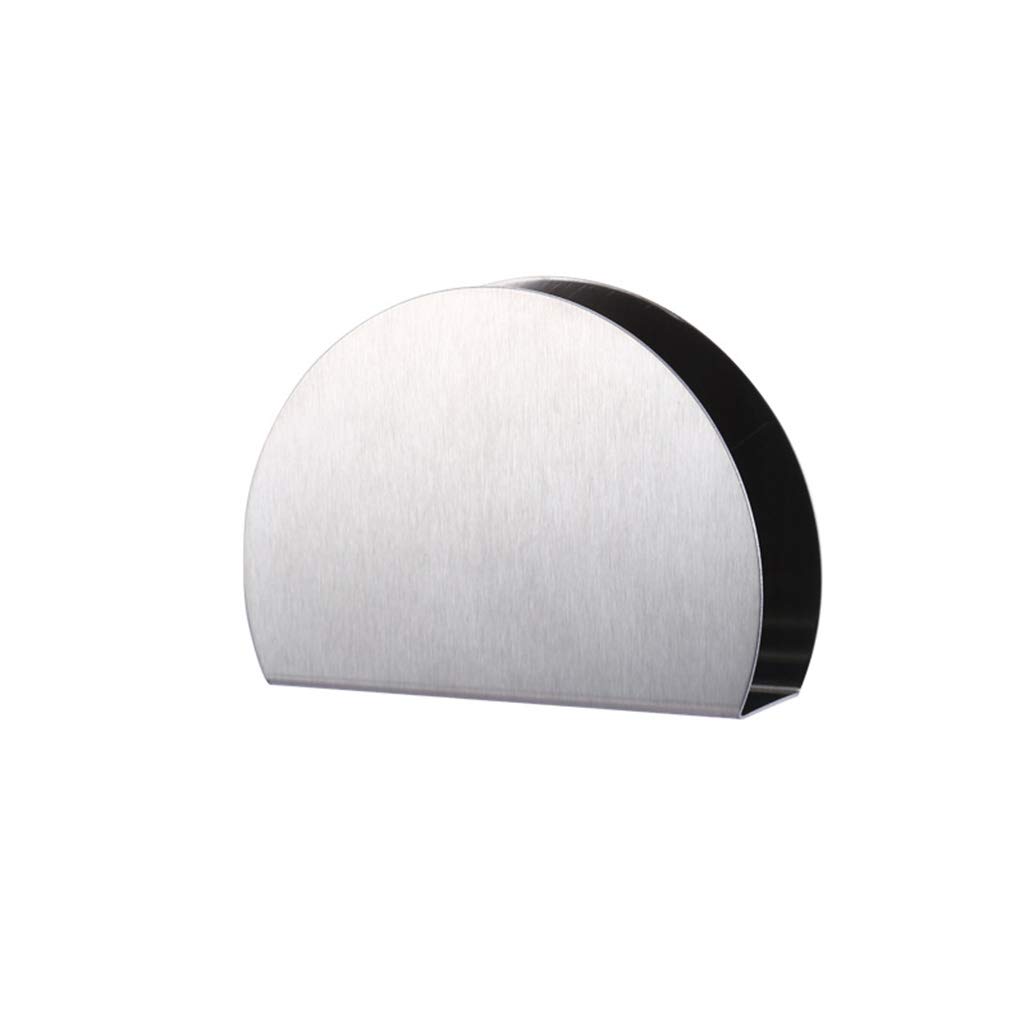 Stainless Steel Napkin Holder - Vertical Paper Serviette Dispenser for Dining Table & Kitchen Counter - Decorative Semicircle Tissue Rack Box | Perfect for Restaurants, Home Kitchens & Party Buffets