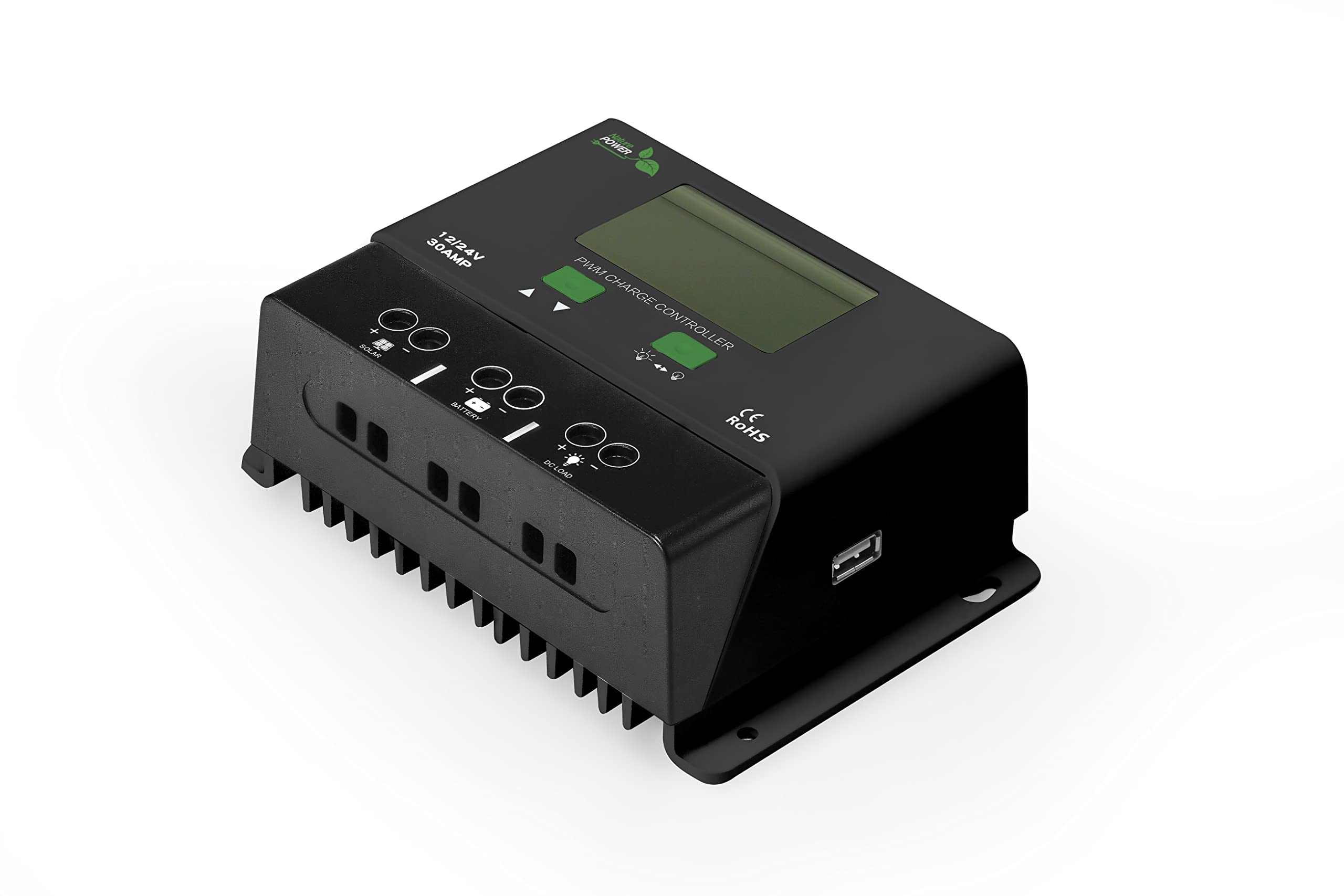 Nature Power 30 Amp MPPT Solar Charge Controller with LCD Display - Perfect for RV, Boat, Off-Grid Solar Systems & Home Energy Storage