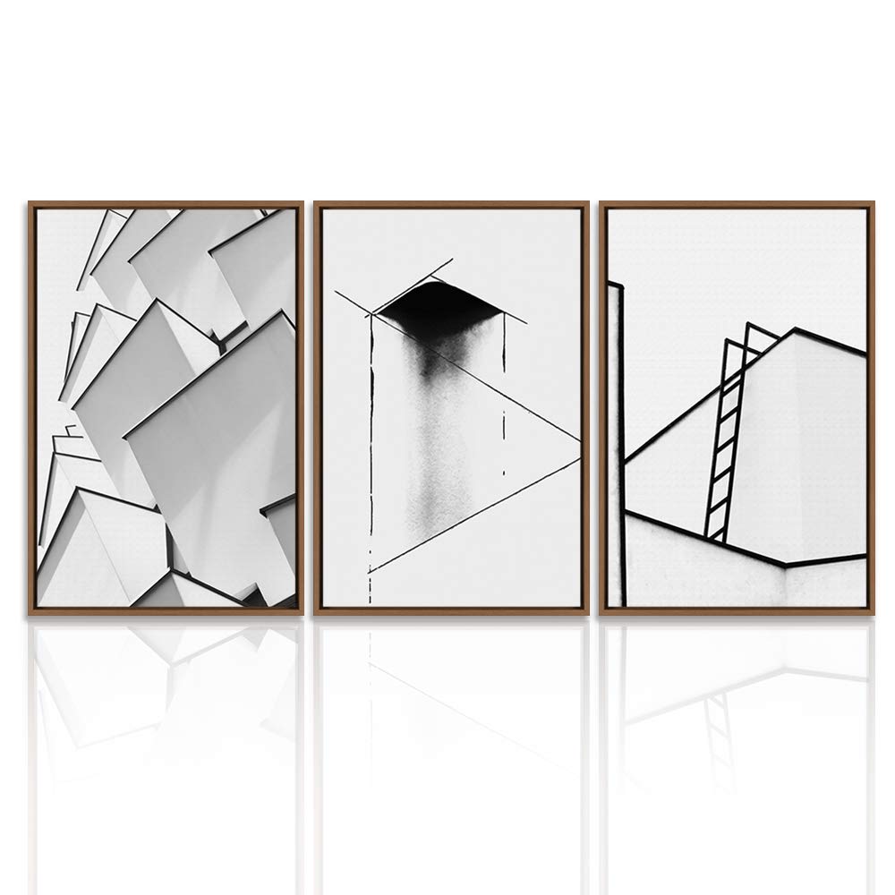 Wall26 3-Panel Framed Canvas Wall Art - Modern Cityscape Buildings Theme (16