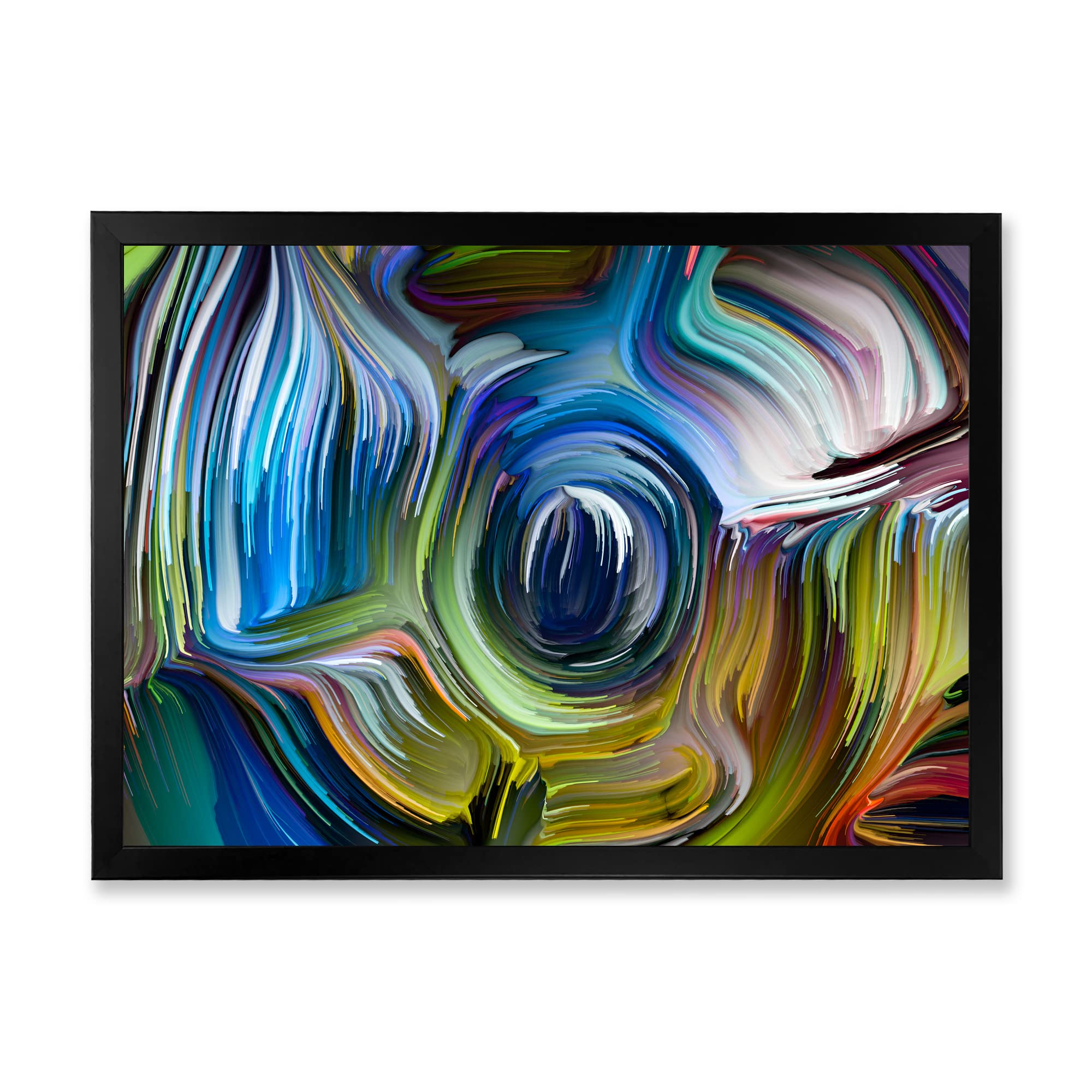 Color Fusion Modern Framed Wall Art - Contemporary Abstract Canvas Painting for Living Room, Bedroom & Office Decor