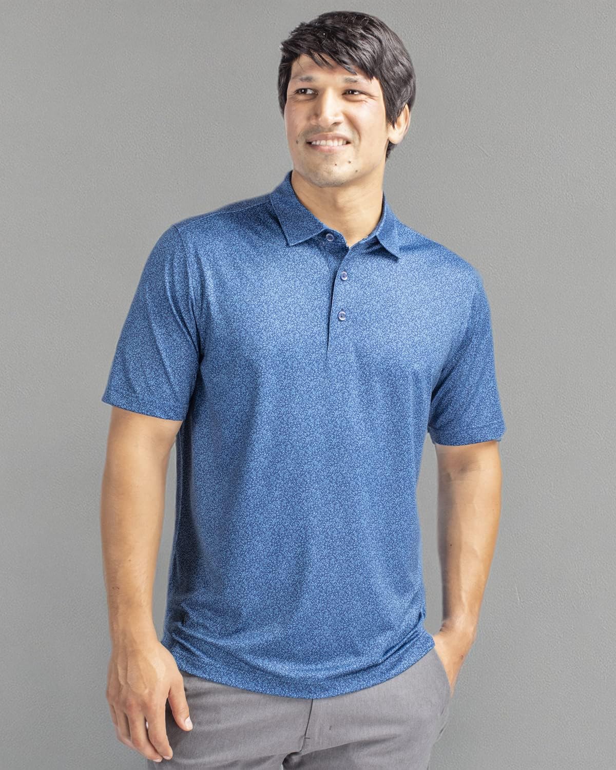Cutter & Buck Men's Pike Micro Floral Print Polo Shirt - Breathable Quick-Dry Golf & Casual Wear for Outdoor Activities