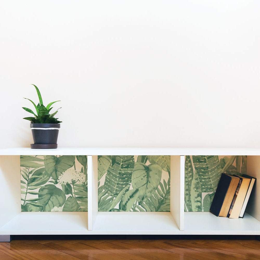 Tropical Peel and Stick Wallpaper - Self-Adhesive Removable Wall Mural for Bedroom, Living Room, Bathroom Decor - Easy DIY Home Decoration with Exotic Leaf & Palm Print