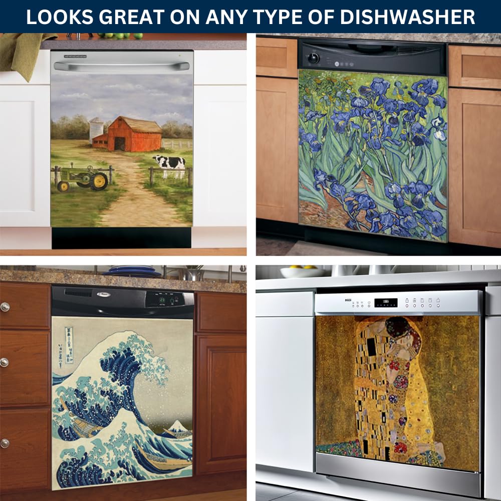 Einstein Kitchen Décor Magnetic Dishwasher Cover - Reusable Decal for Front Panel, 23.5” x 26” Decorative Dishwasher Magnet Cover - Perfect for Home, Office & Rental Property Kitchen Upgrades
