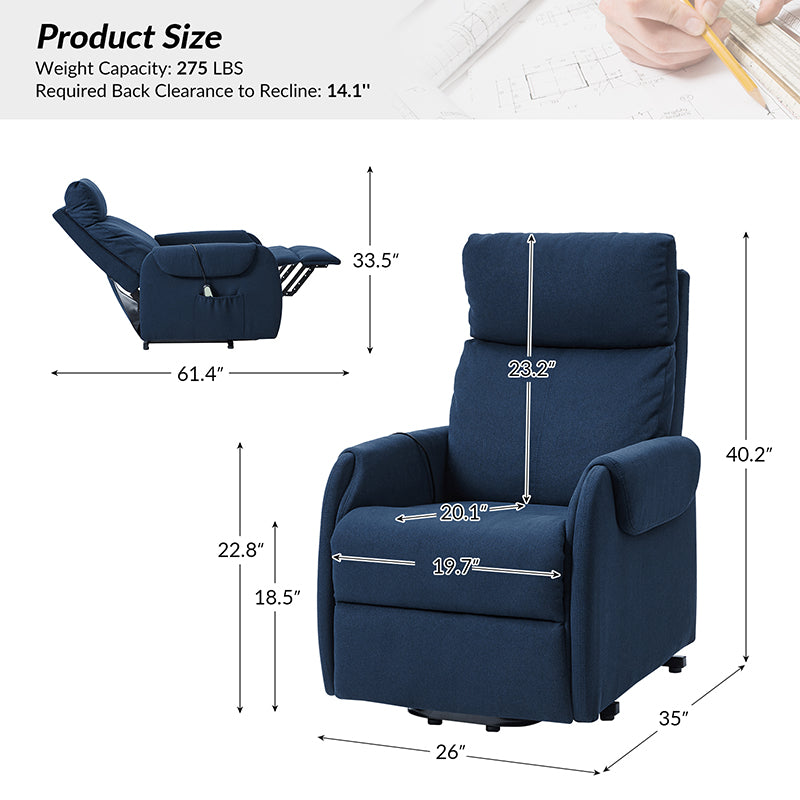 Justo Power Wired Controller Recliner Chair - Electric Lift Recliner with Remote Control for Living Room, Home Theater & Elderly Comfort (Brown) - Perfect for Relaxation, Movie Nights & Mobility Assistance