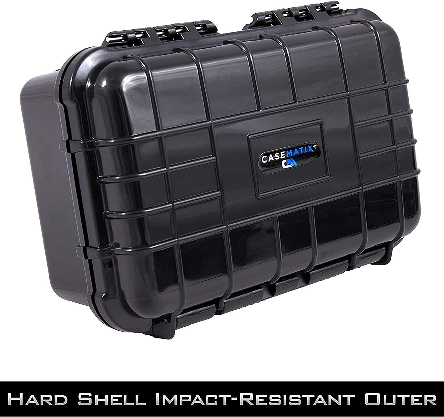 CASEMATIX Hard Shell 9mm Ammo Box - Waterproof Airtight Ammo Case for 5.56, .223 & 9mm Bullets - 84 Slot Custom Foam Insert with Impact Protection - Ideal for Range Shooting, Hunting & Ammo Storage