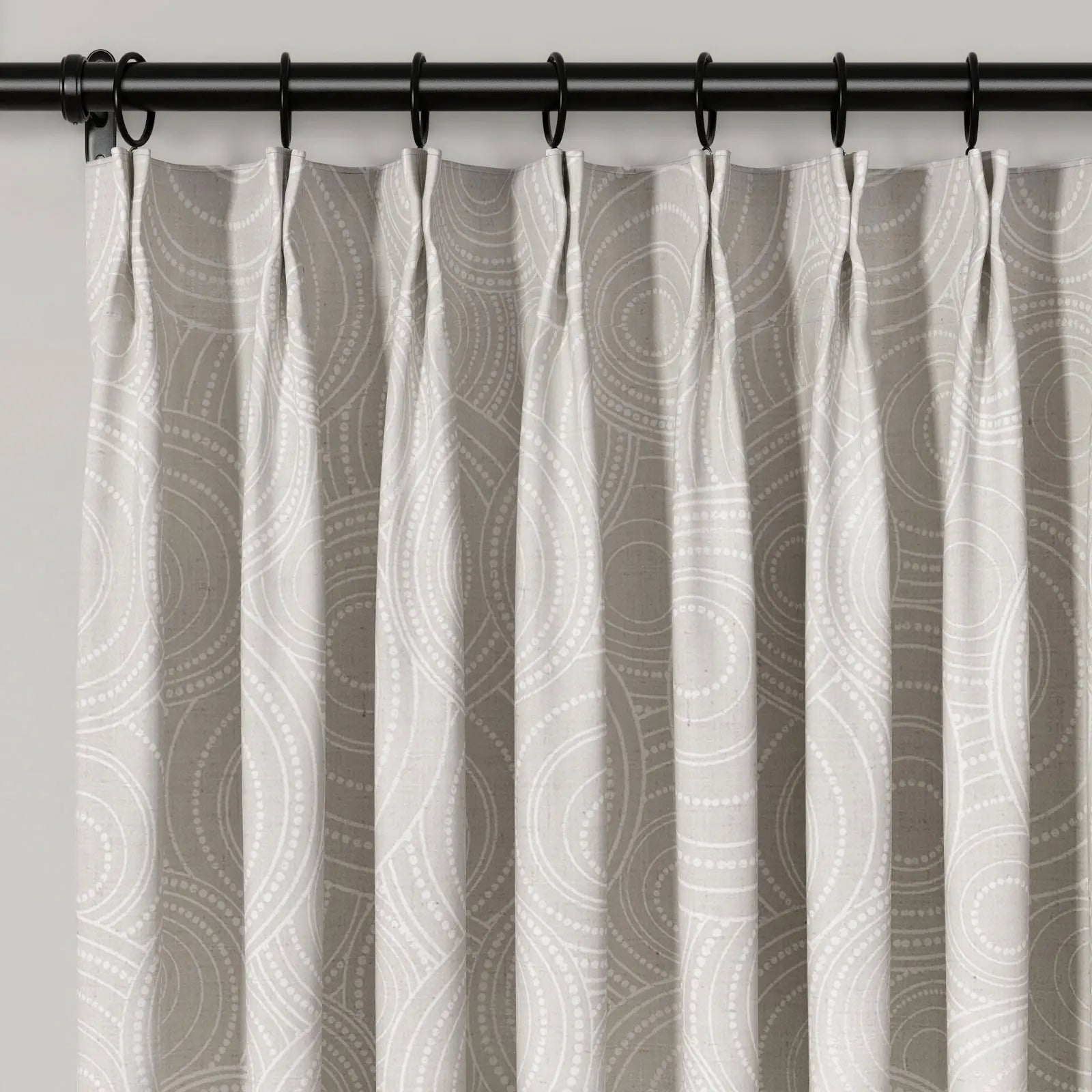 Bohemian Botanical Pleated Drapery Curtains - 52 Inch Width - Elegant Boho Home Decor for Living Room & Bedroom
