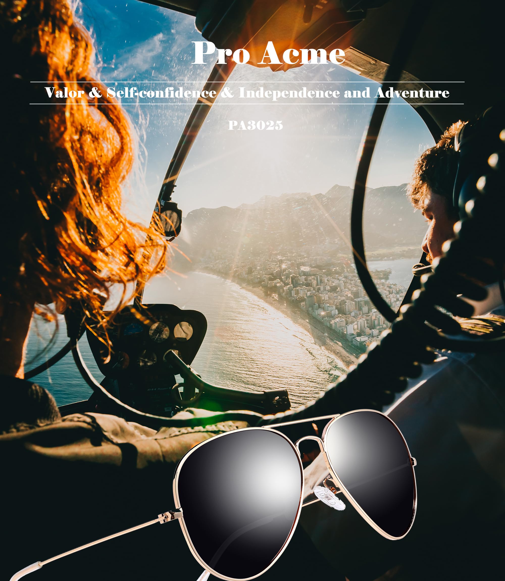 Pro Acme Aviator Sunglasses for Men & Women - Classic Polarized UV400 Protection - Perfect for Driving, Travel & Outdoor Activities