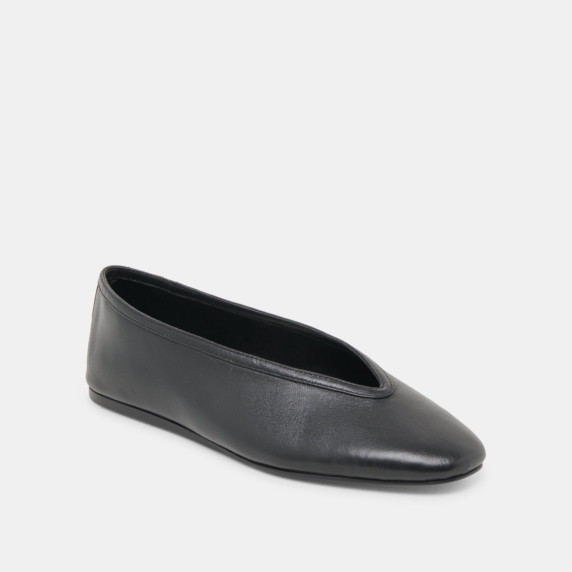 BRAIDY Women's Black Leather Ballet Flats - Comfortable & Stylish Shoes for Work, Casual Wear & Dance