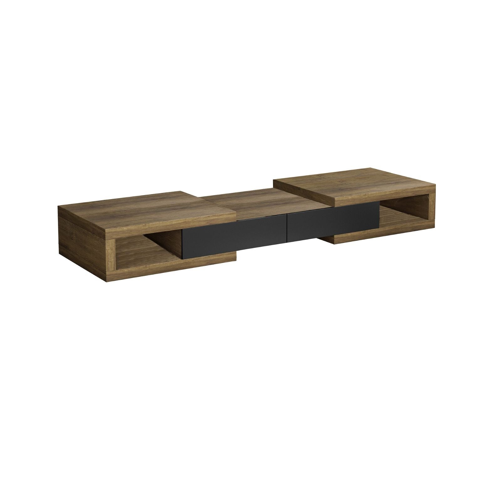 Tauris™ 250cm Split Expandable TV Stand in Dark Oak - Perfect for Living Room & Home Theater Setup