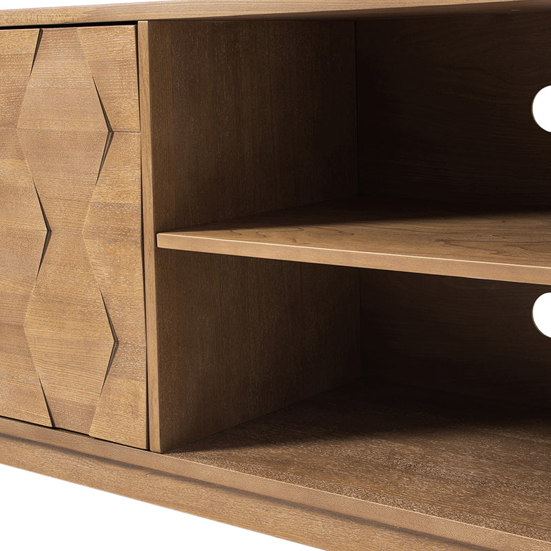 Samuel Open Storage Shelf TV Stand with Cable Management Holes - Modern Entertainment Center for Living Room, Bedroom & Home Office Organization