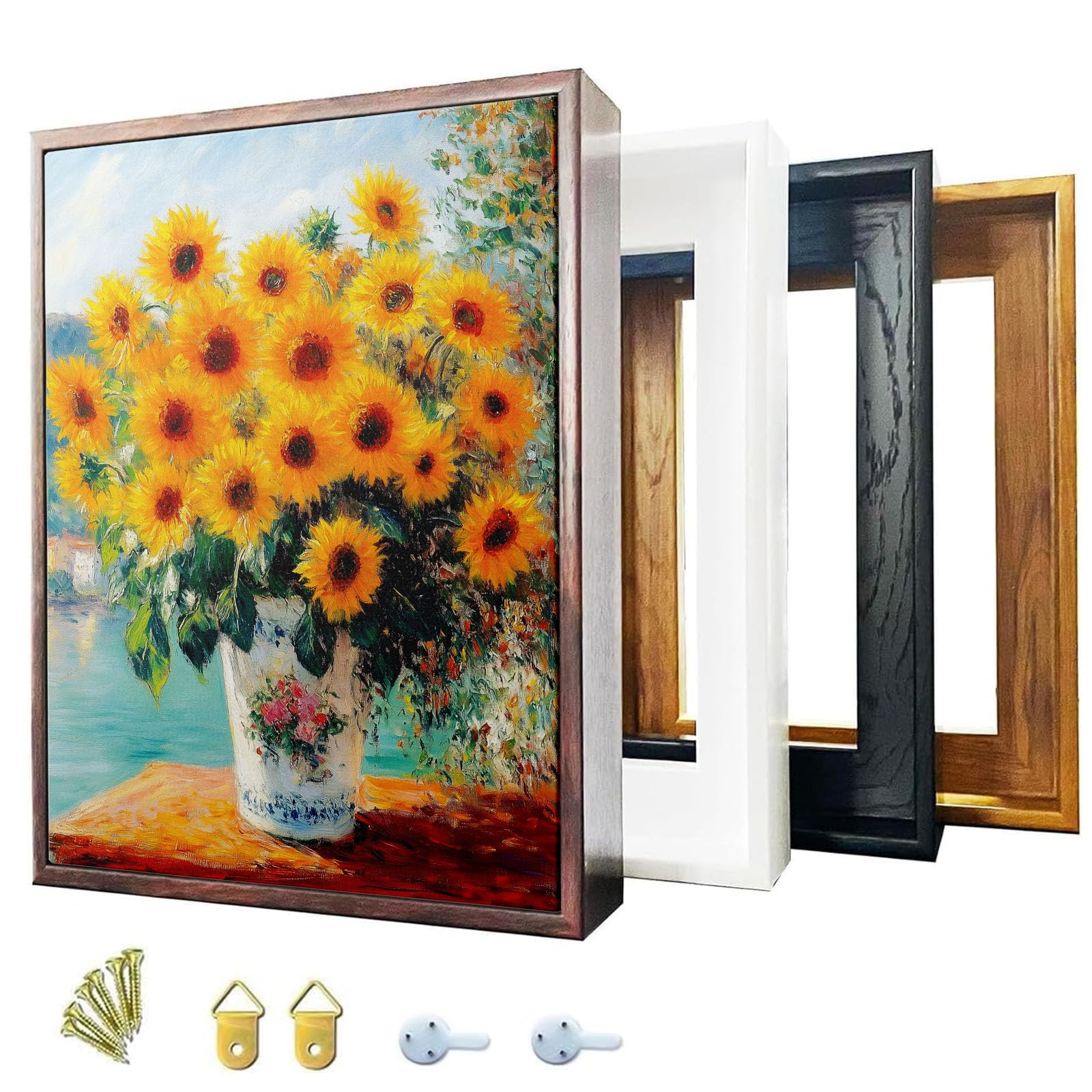 Sunwes Canvas Floater Frames - 1 1/4 Inch Deep Floating Canvas Frame for Wall Art Decor | Custom Size, Removable Stretched Canvas | Perfect for Home Decor, Gallery Display & Christmas Gifts