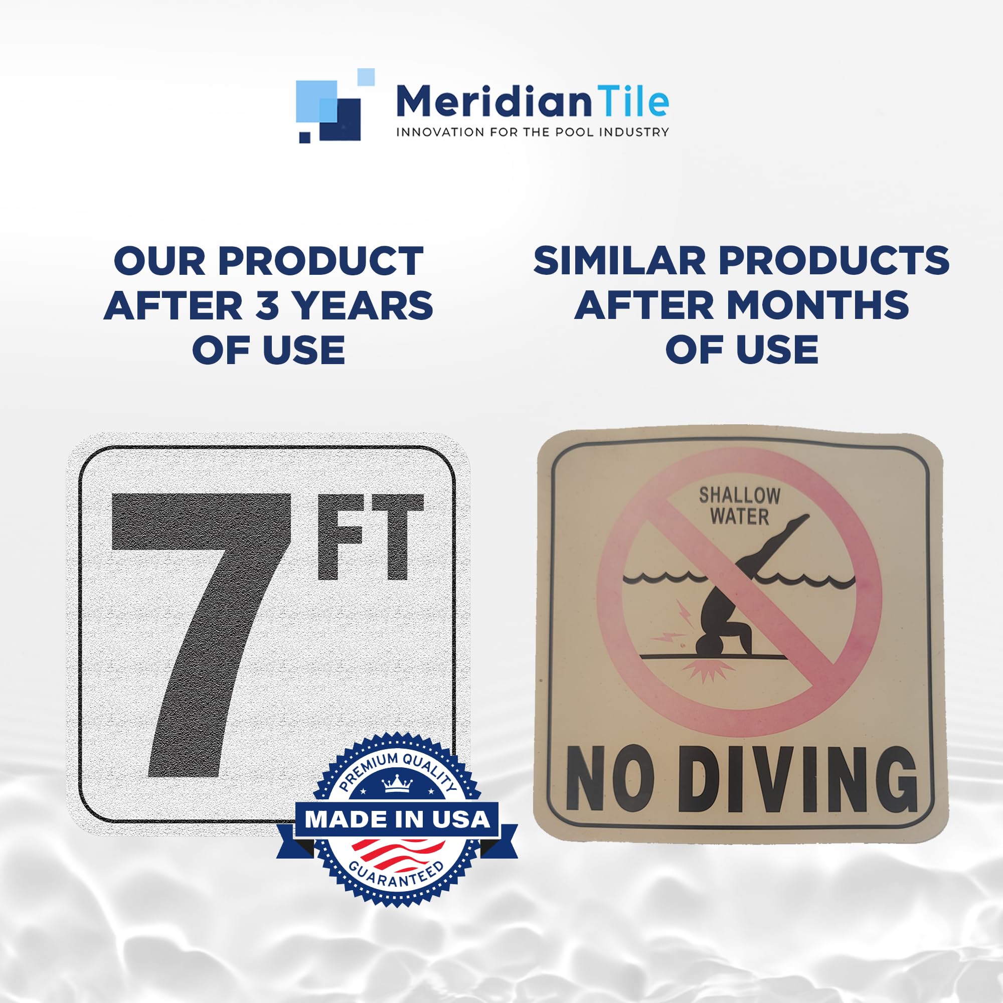7FT Pool Depth Markers - 6x6 Inches Vinyl Adhesive Stickers with 4