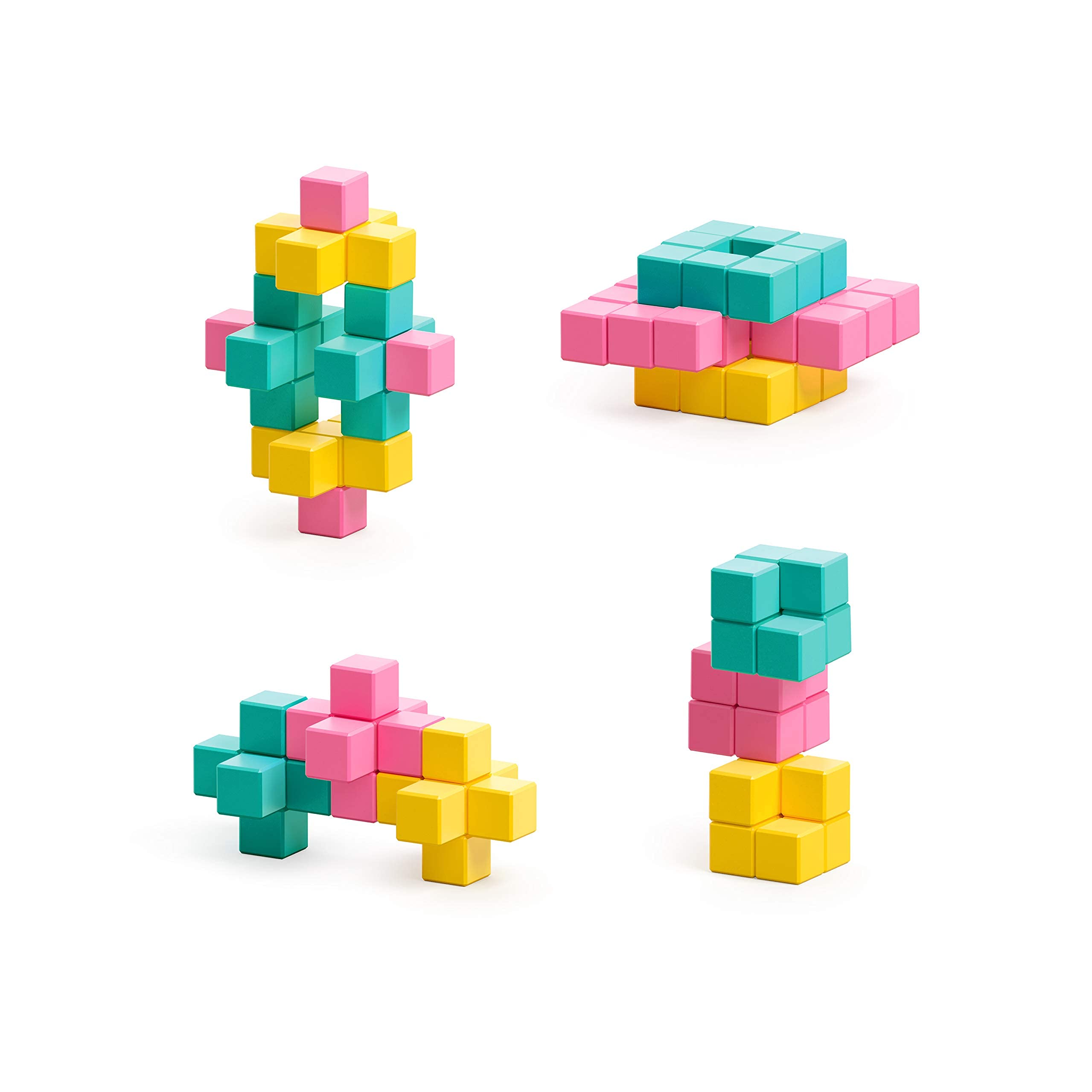 PIXIO Sweet - 60pcs Magnetic Building Blocks Toy for Kids Ages 6+, Pixel Art Style Creative Construction Set with 5/16