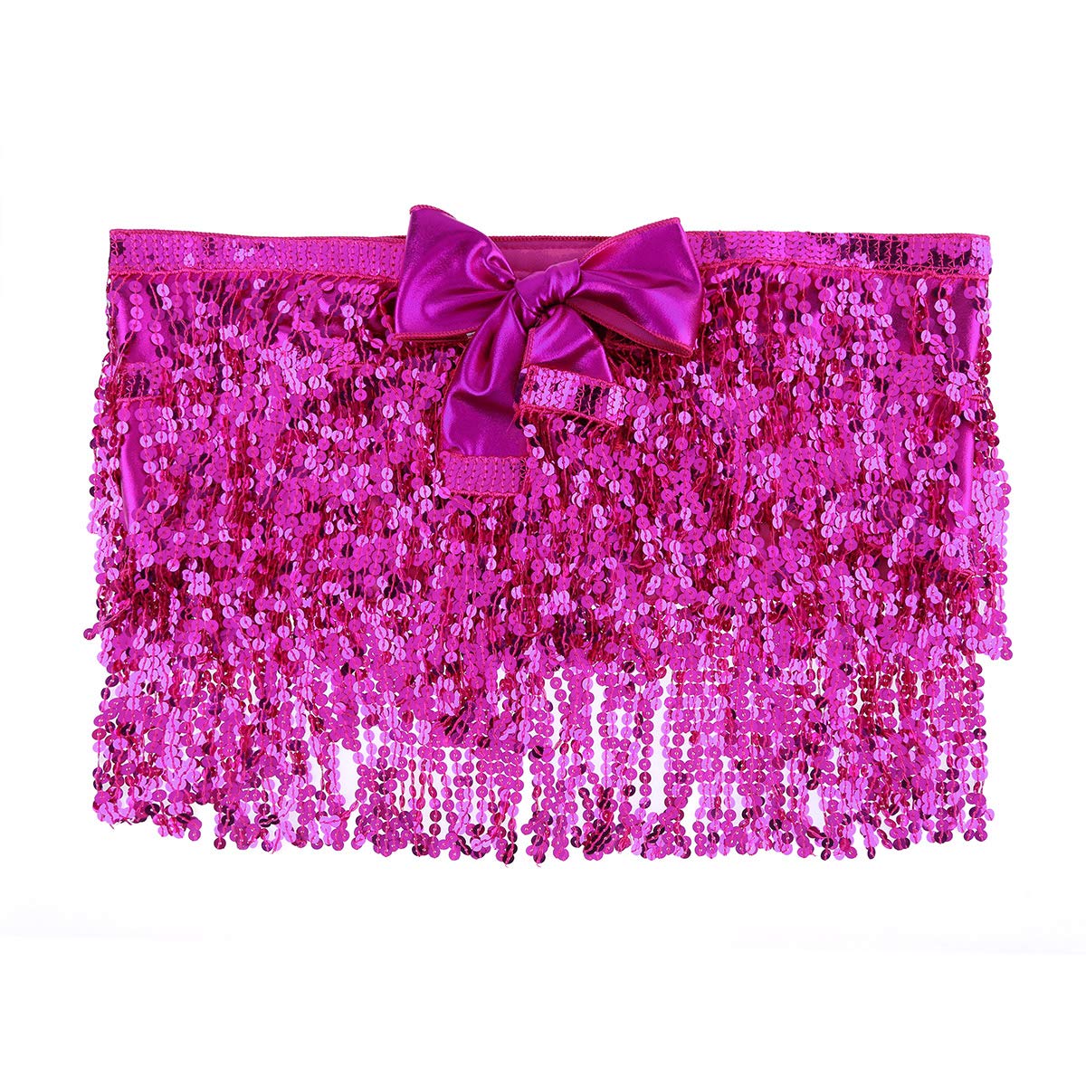 Women's Sequined Wrap Mini Skirt with Tassels - Belly Dance & Zumba Performance Skirt - Perfect for Dance Classes, Costume Parties and Festival Outfits