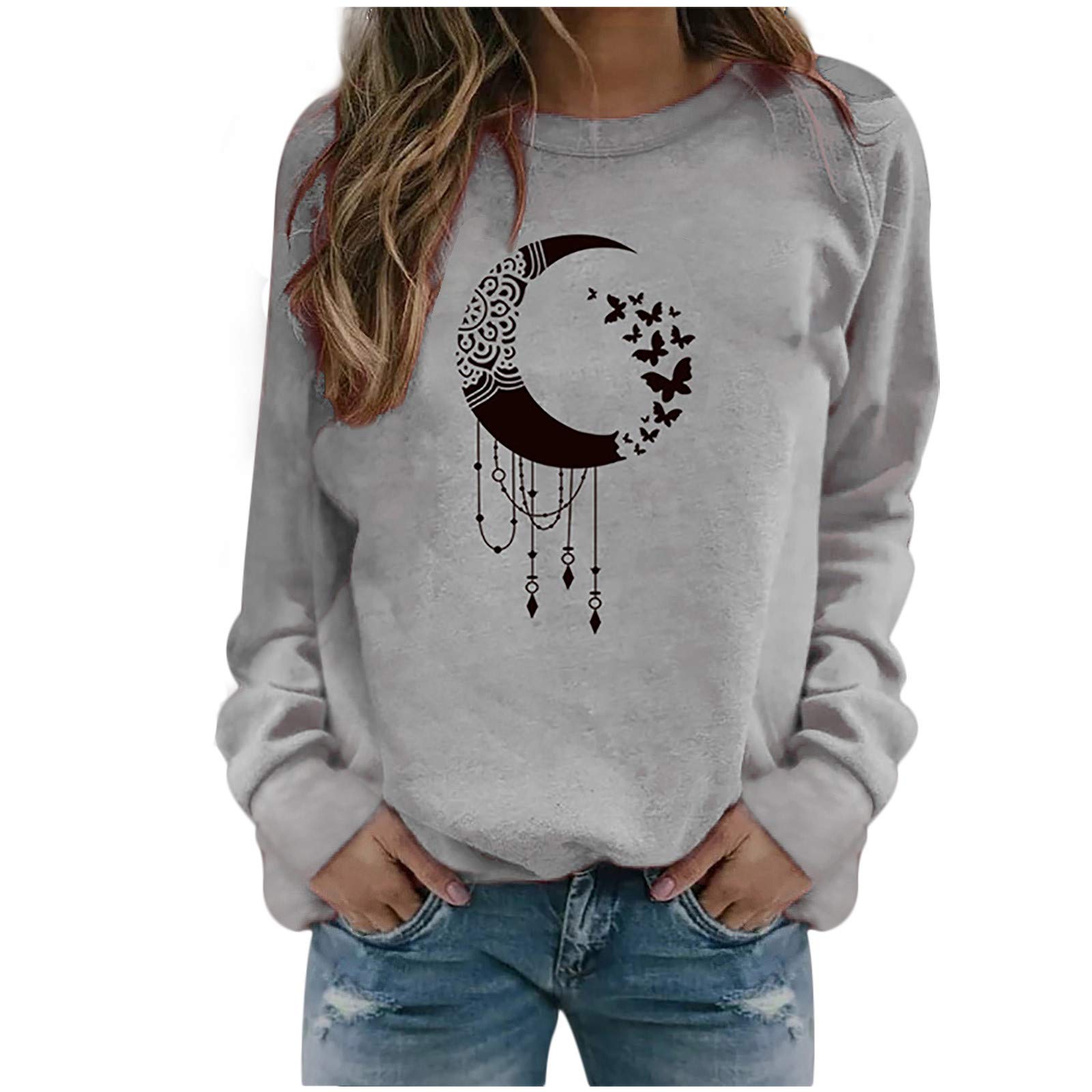 Women's Autumn Winter Casual Tops - Printed Sweatshirt Blouse Tee Sweater Turtleneck Shirt | Cozy Fall & Winter Wear for Work, Dating & Daily Outfits