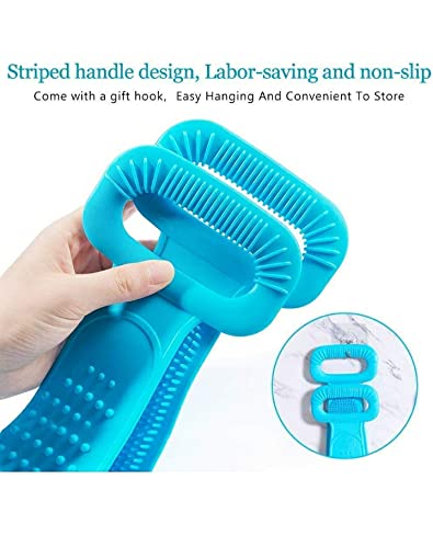 Exfoliating Silicone Body Scrubber Belt - Dual-Sided Shower Scrubber for Deep Cleansing & Dead Skin Removal - Bath Towel Alternative - Random Color (1-Piece) - Perfect for Spa, Home & Gym Use