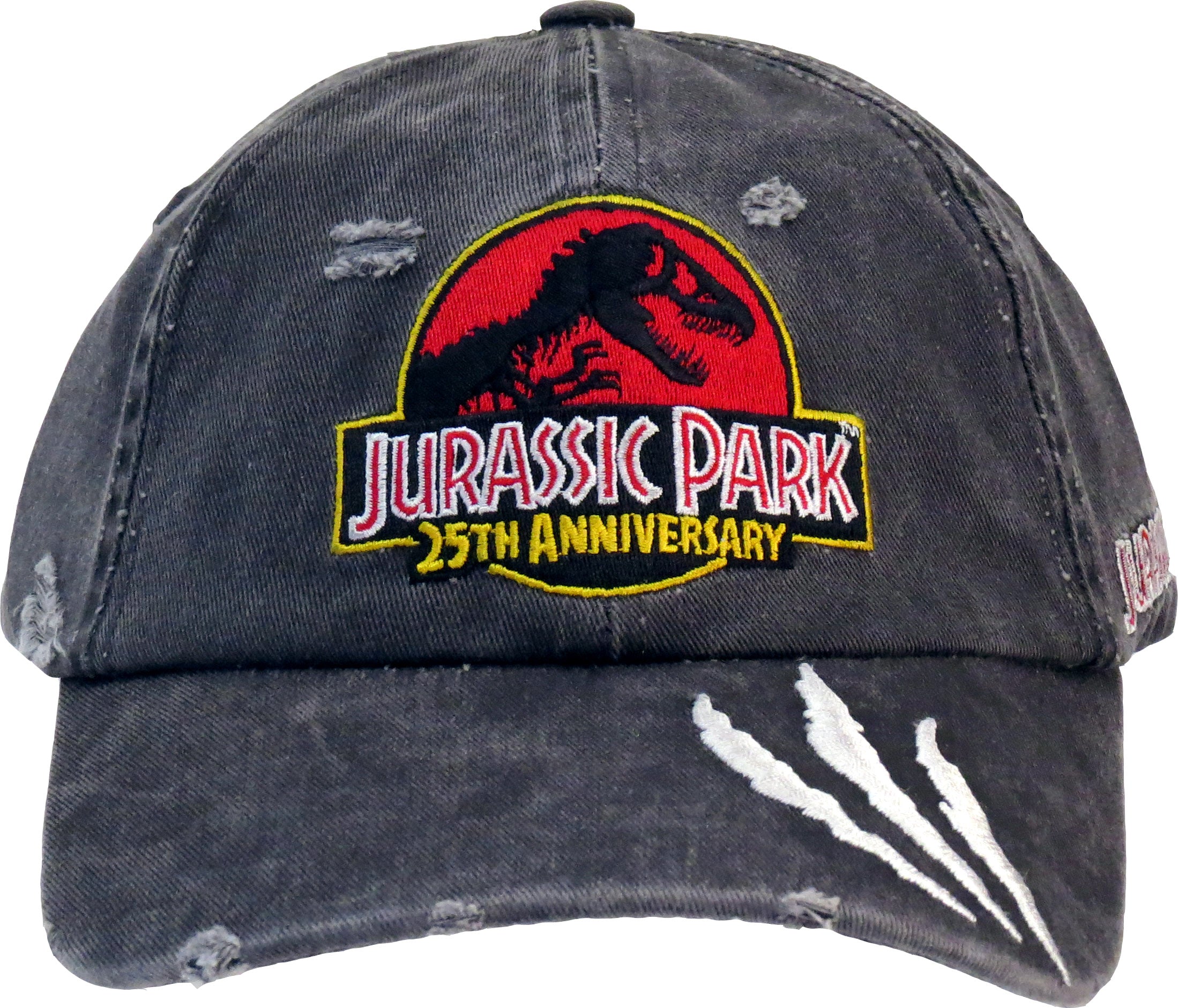 Jurassic Park Vintage Grey Distressed Baseball Cap - Retro Movie Fan Gift for Men & Women - Perfect for Cosplay, Halloween & Casual Wear