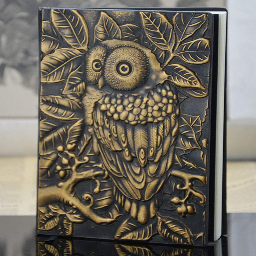 GAOSHA 3D Carving Owl Embossed Notebook - Daily Journal, Travel Planner & Sketchbook for Work, School & Creative Writing | Premium Lined Paper Notebook for Students, Professionals & Artists