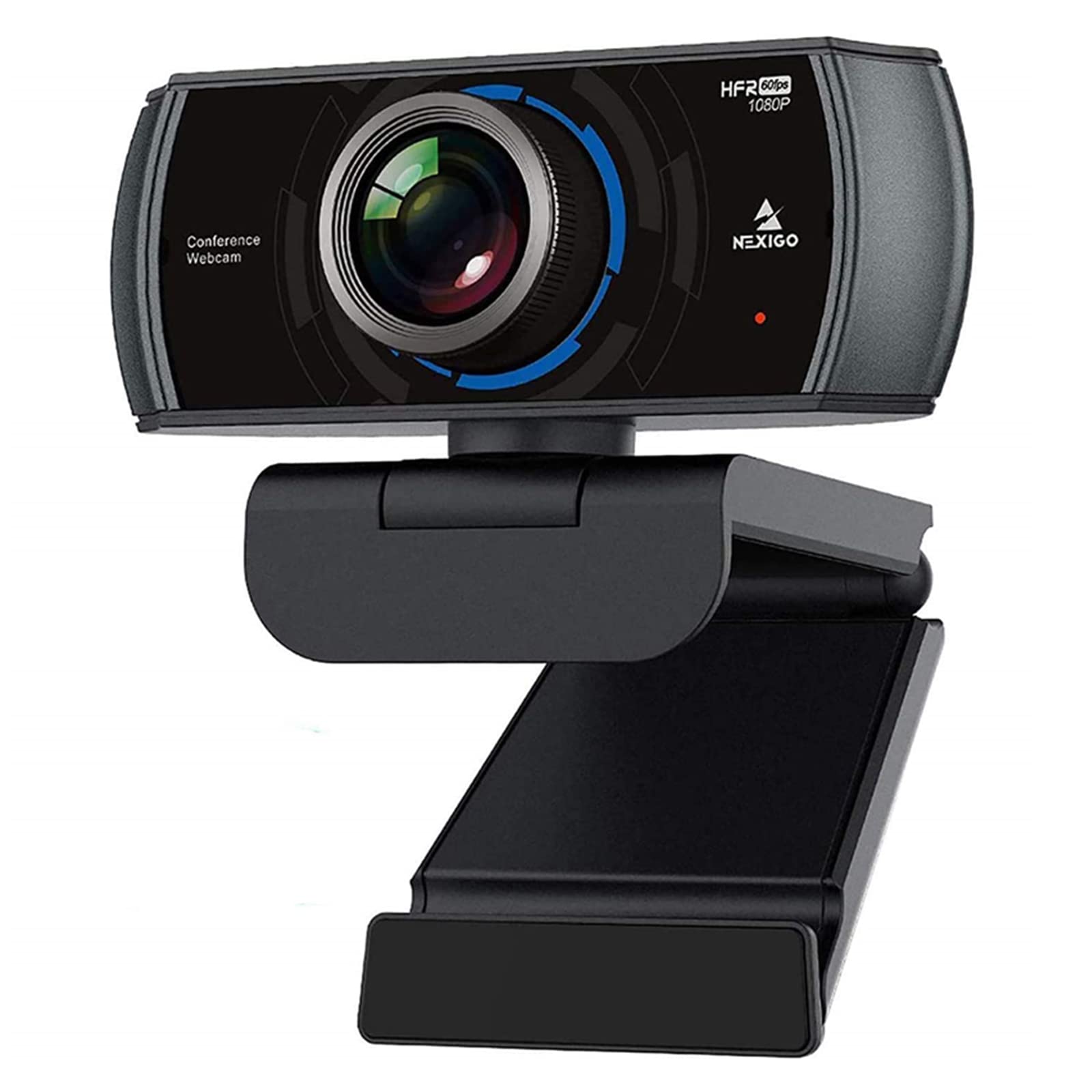 NexiGo 1080P 60FPS Webcam with Software & Microphone - Full HD USB Camera with Built-in Dual Mics, 120° Wide Angle for Zoom, YouTube, Skype, FaceTime - Perfect for Video Conferencing, Live Streaming & Online Classes (PC, Mac, Laptop, Desktop)