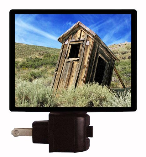 Vintage Outhouse Night Light - Rustic Bodie Style Bathroom Decor for Camping, RV & Cabin Use