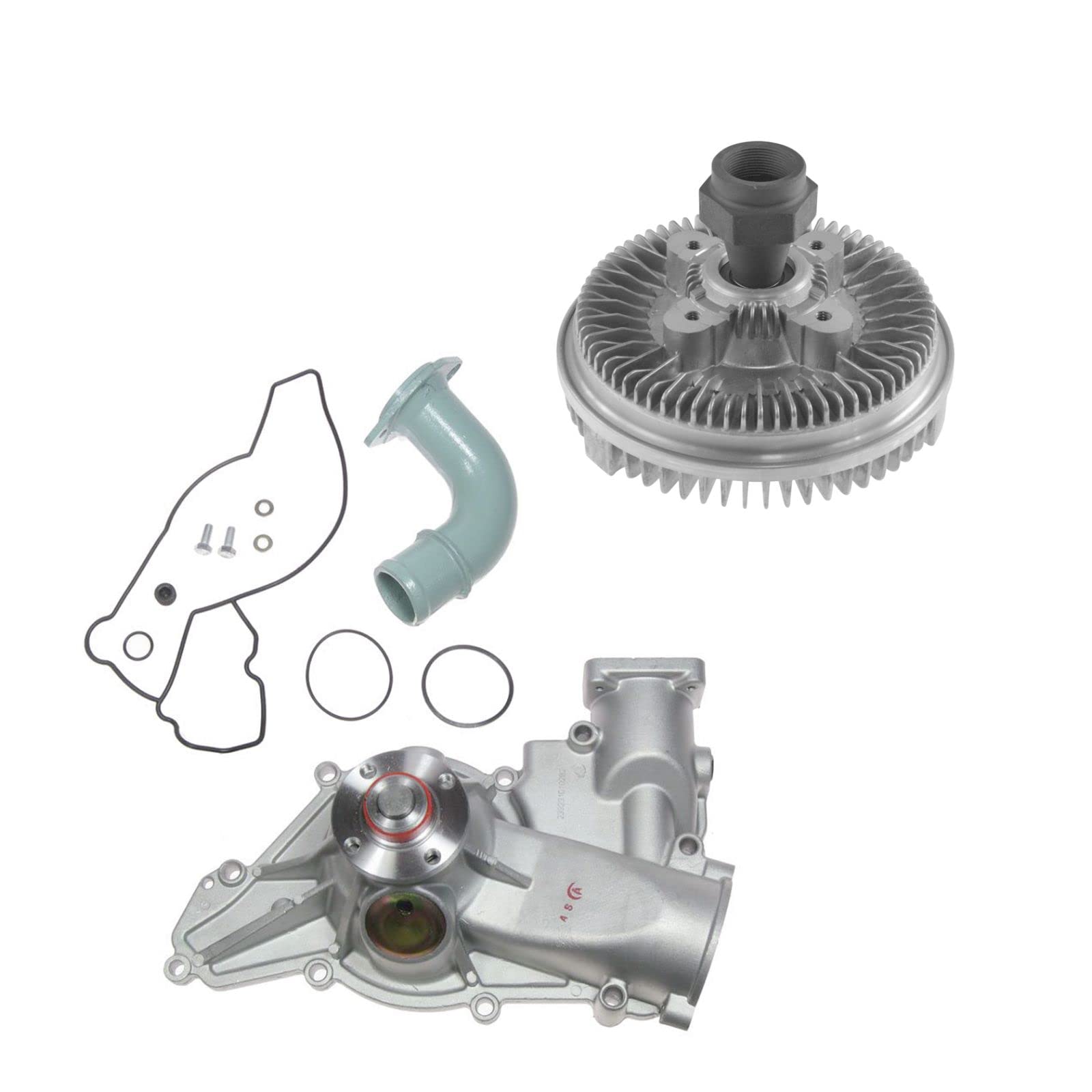 Ford 7.3L Turbo Diesel Radiator Cooling Fan Clutch & Water Pump Replacement Kit - Heavy Duty Cooling System Parts for F250 F350 Super Duty Trucks - Perfect for Off-Roading, Towing & Extreme Weather Conditions
