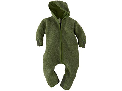 Lilano Organic Merino Wool Baby Hooded Jumpsuit - Soft & Breathable Infant Romper - Made in Germany - Perfect for Newborns, Winter Outfits & Cozy Nursery Time