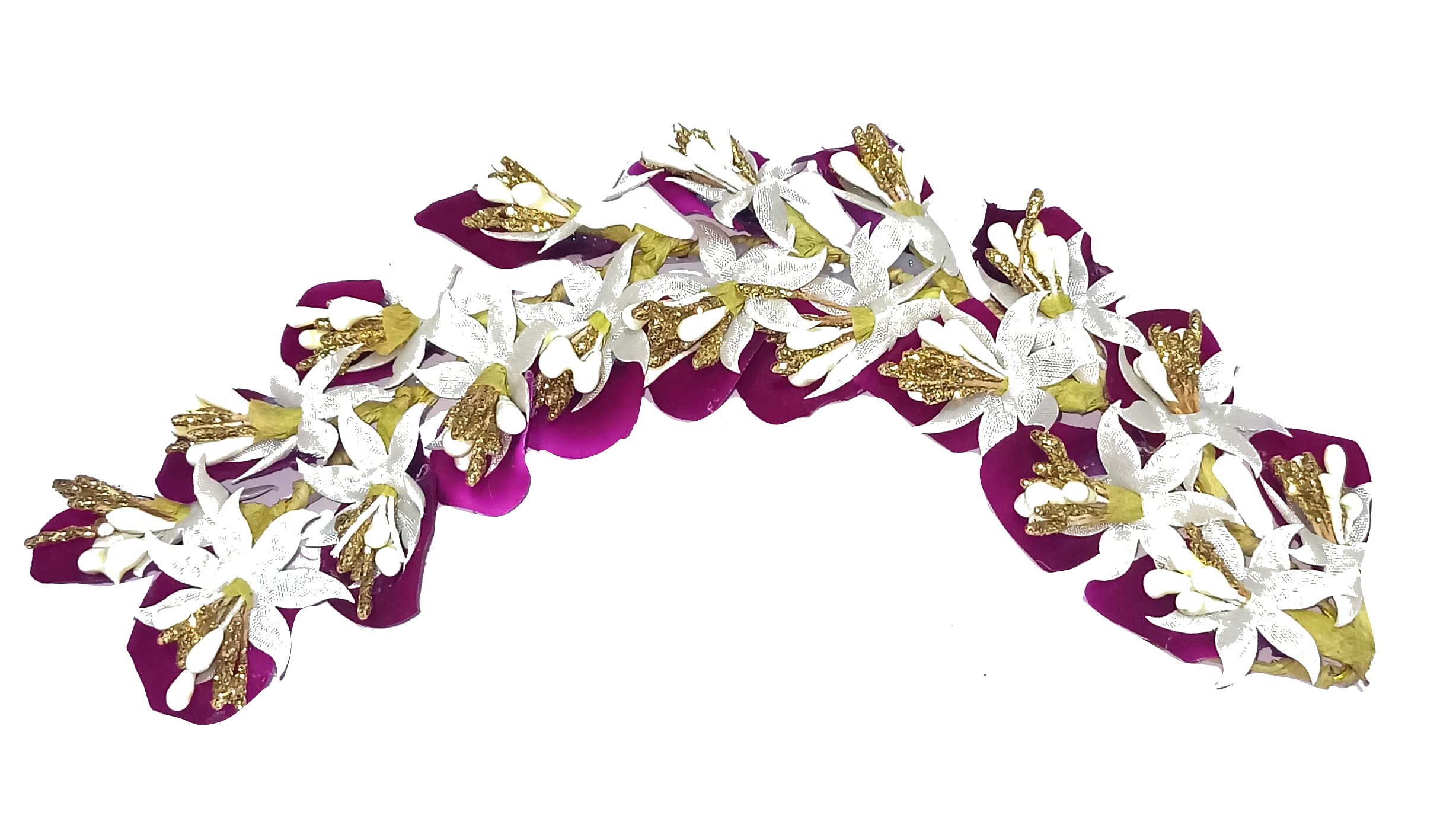 Adhira's Half Veni Gajra Artificial Flower Hair Clip - Traditional Indian Hair Accessories for Women & Girls - Perfect for Weddings, Festivals & Cultural Events (366)