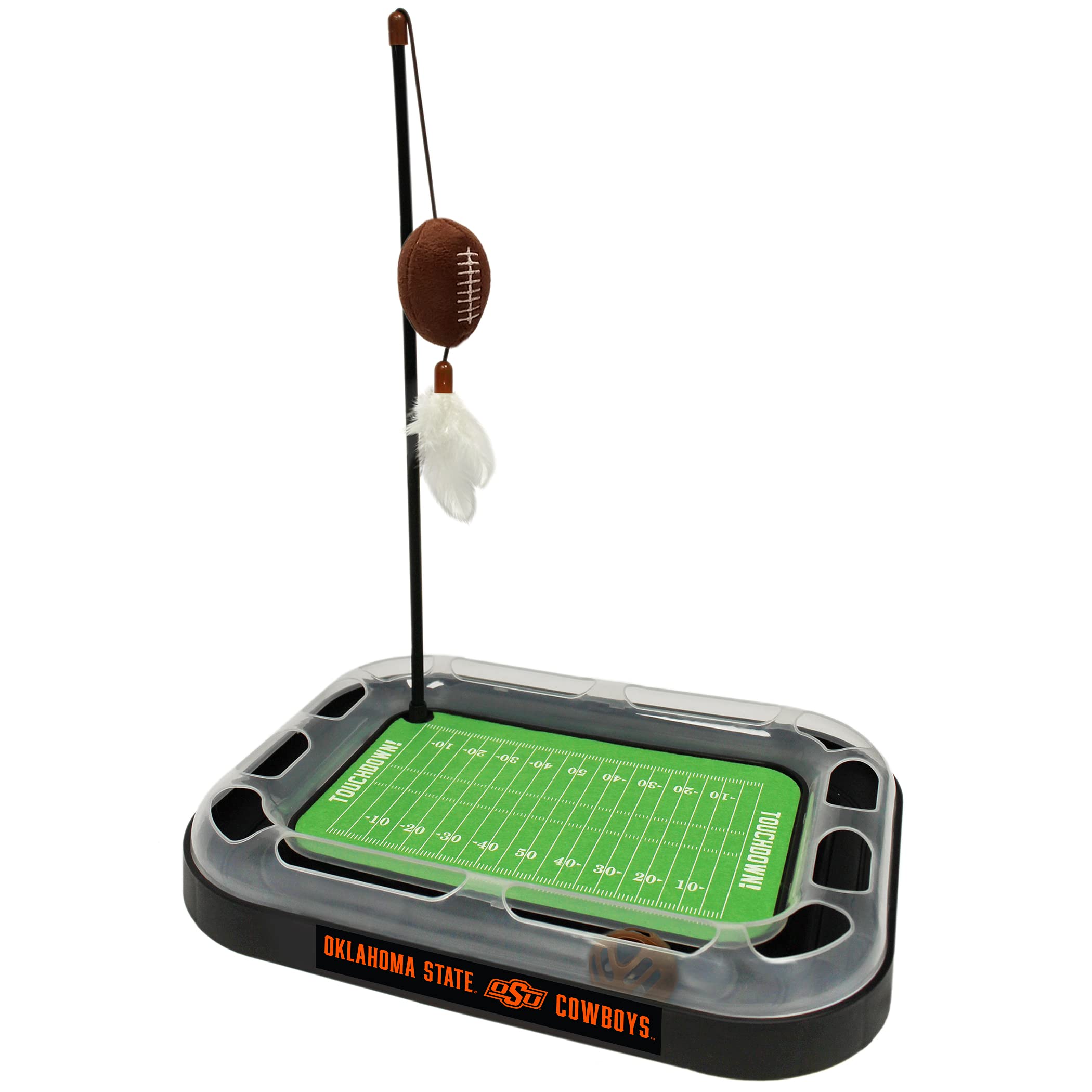 Premium 5-in-1 Interactive Cat Toy Set - Cat Scratcher with Ball Bell Track, Wand with Catnip Football & Feathers - Fun Playtime for Indoor Cats & Kittens - Perfect for Exercise, Hunting Instincts & Bonding