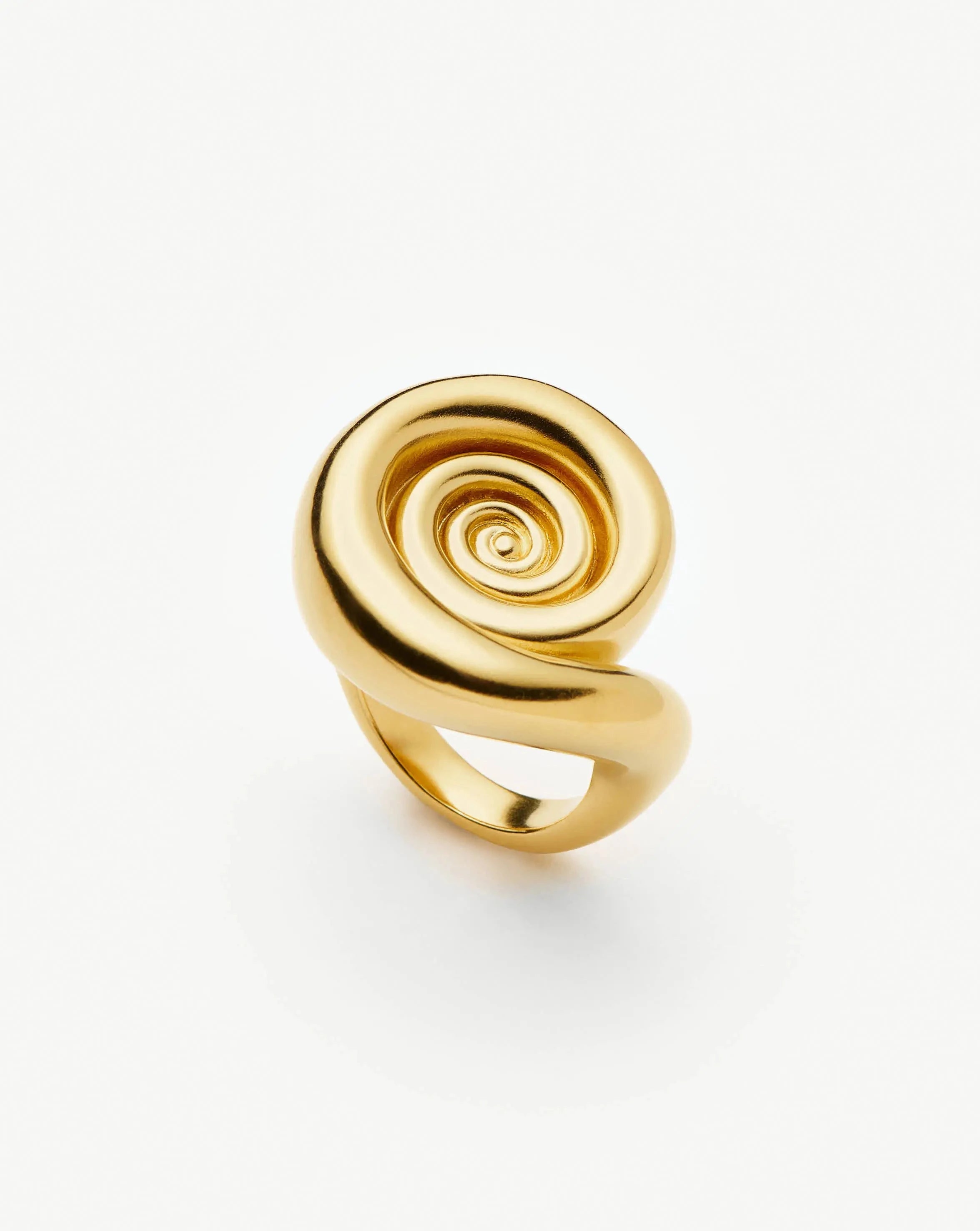 18k Gold Plated Spiral Statement Ring for Women - Elegant Boho Jewelry Gift for Party, Wedding & Everyday Wear