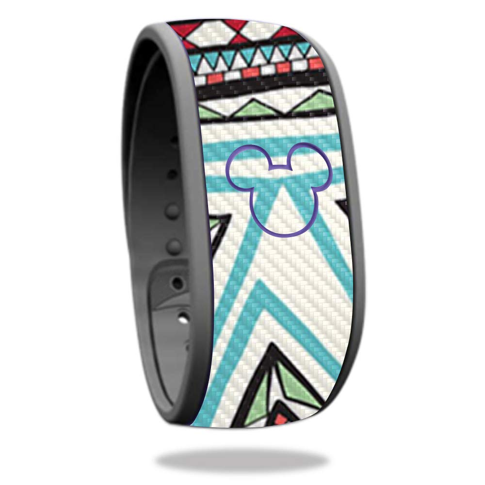 Premium Carbon Fiber Skin for Disney MagicBand - Aztec Pyramids Design | Protective & Durable Textured Cover | Easy to Apply & Remove | Made in USA | Perfect for Theme Park Visits & Disney Collectors