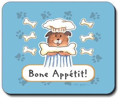 Art Plates Bone Appetit Mouse Pad - Cute Cat & Dog Design Non-Slip Desk Mat for Computer, Laptop, Gaming - Perfect Gift for Pet Lovers & Office Use