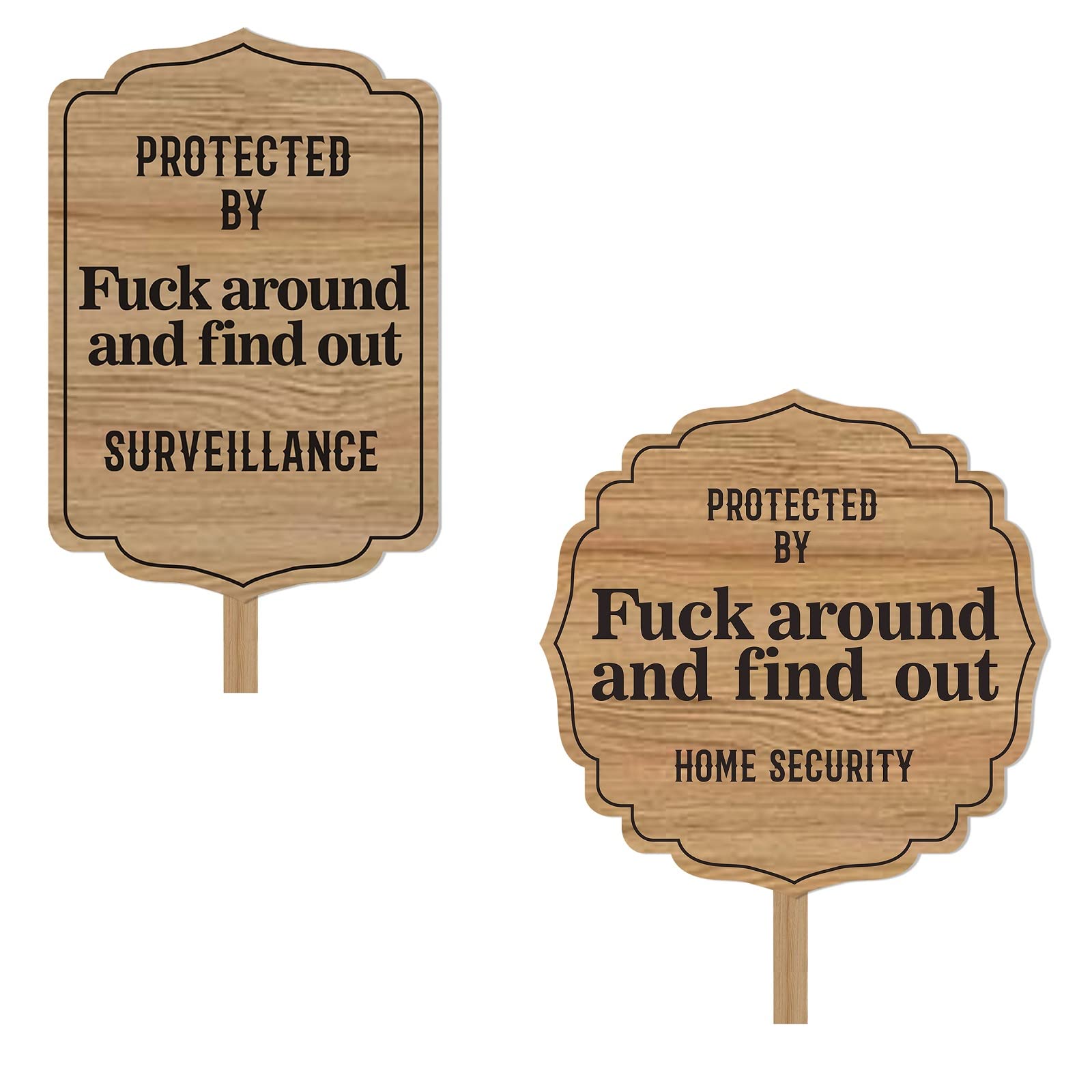 2PCS Yard Signs - Durable 'Fuck Around and Find Out' Home Security Signs for Outdoor Protection | Perfect for Front Yard, Driveway & Property Security