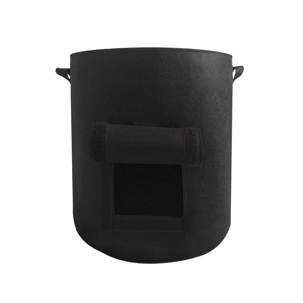 1PC Thickened Nonwoven Felt Sweet Potato Planting Bag - 15L Portable Plant Growing Pouch for Potato Seedlings (Black) | Ideal for Home Gardening, Balcony Planting & Indoor Vegetable Cultivation